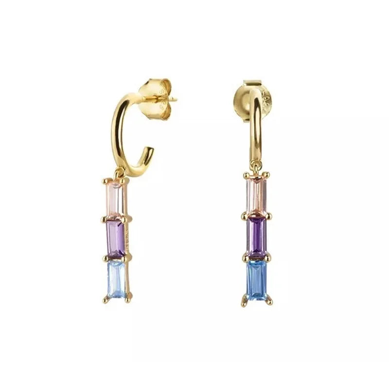 Europe and the United States cross-border luxury zircon earrings earrings fashion exquisite explosions ins wind earrings jewelry suit wholesale