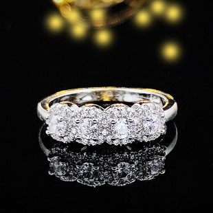 Luxury multi-row 3A zircon micro-inlaid full diamond ring eternal ring jewelry phantom r4575