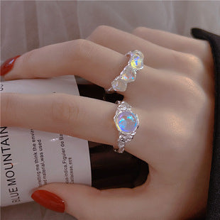 Thorn Rose Ring Women's ins Niche Design High-end Light Luxury Plain Silver Exquisite Sweet Adjustable Diet Ring