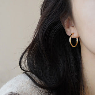 Dumb Golden Earrings Light Luxury High-end Atmospheric 2025 New Explosive Earrings Design Niche Unique Earrings for Women