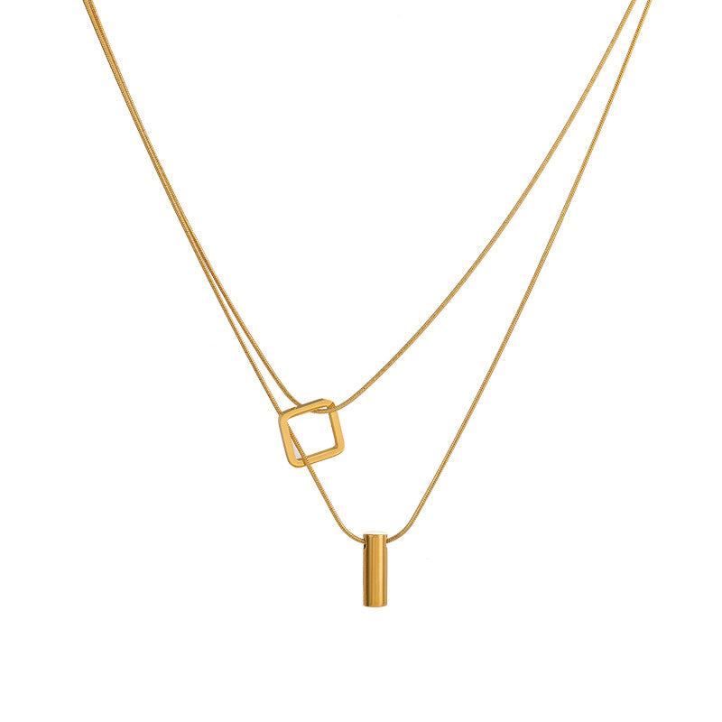 Double-Layer Necklace 2024 New Women's Sweater Chain Accessible Luxury Niche Design High-End Non-Fading Clavicle Chain Accessories