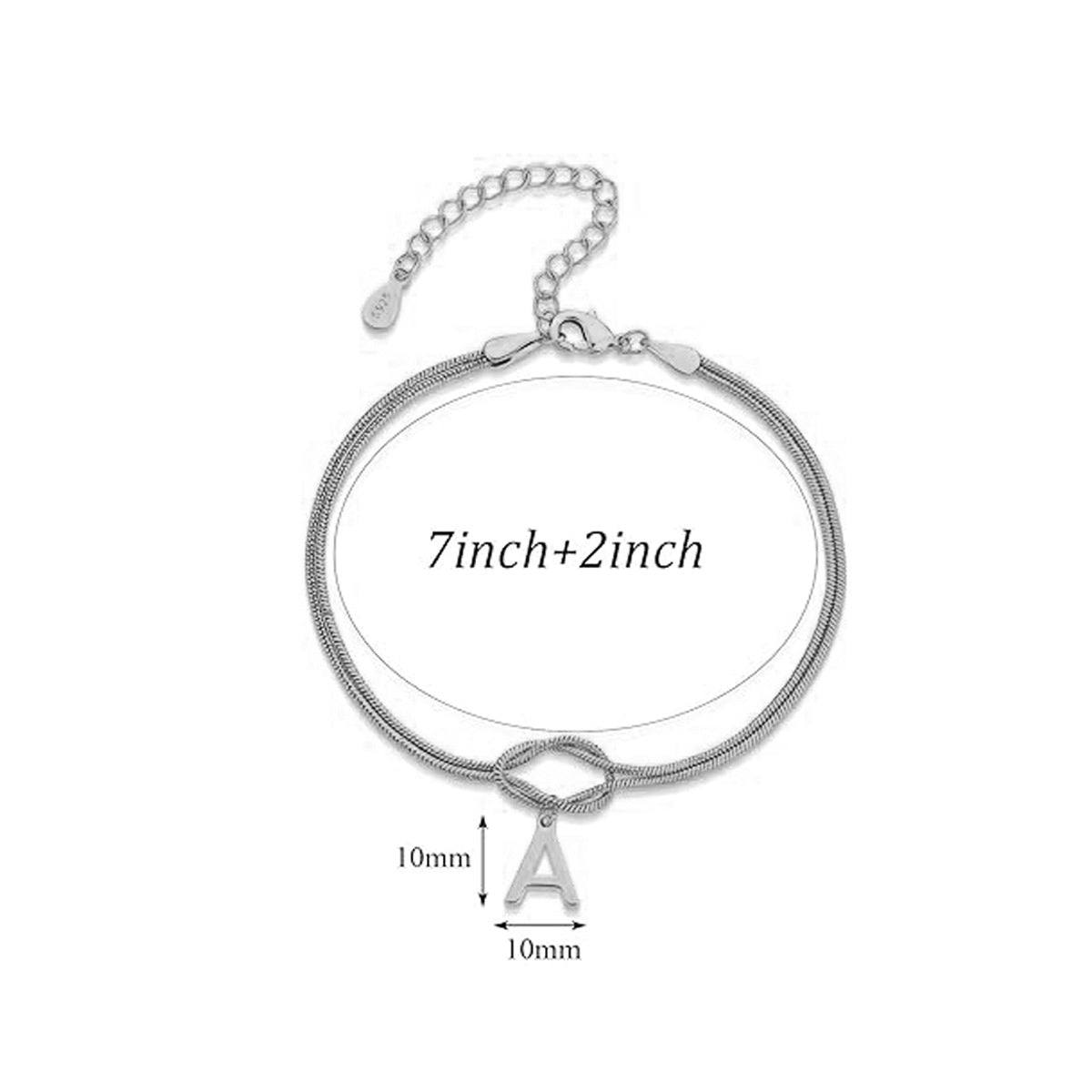 Cross-Border New Simple Titanium Steel 18K Gold English Letter Bracelet Accessible Luxury Versatile Knotted Bracelet Bracelet Jewelry for Women