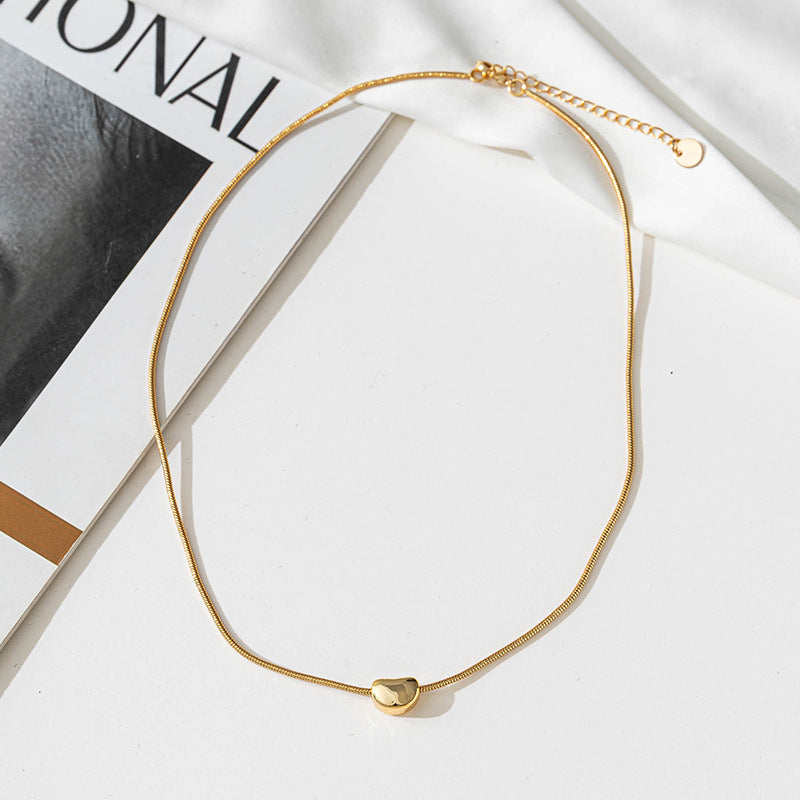 Lishan Versatile Bowknot Accessories Titanium Steel Metal Chain Series Layered Natural Stone Necklace Clavicle Chain for Women