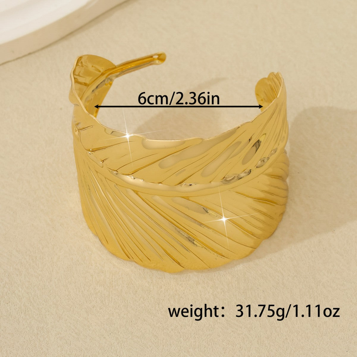 Wholesale One Piece of Fashionable and Simple Metal Leaf Open Bracelet Suitable for Women's Daily Wear