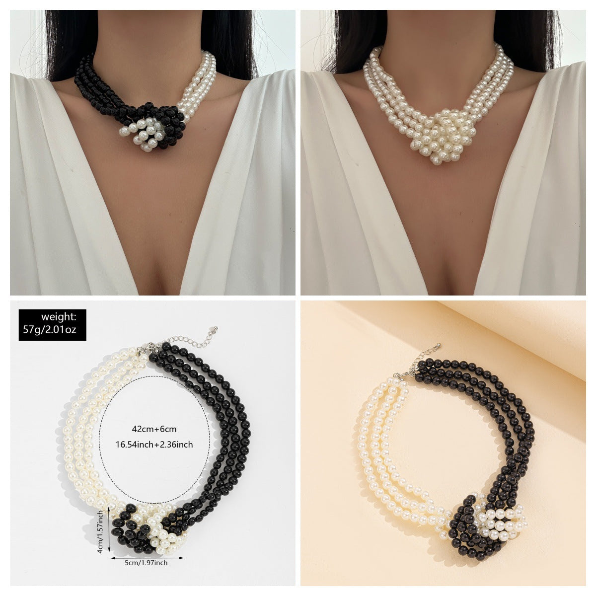 Imitation Pearl Necklace Wholesale European and American Cross-Border Fashion Retro Jewelry Women's Accessible Luxury Niche High-End Choker Necklace