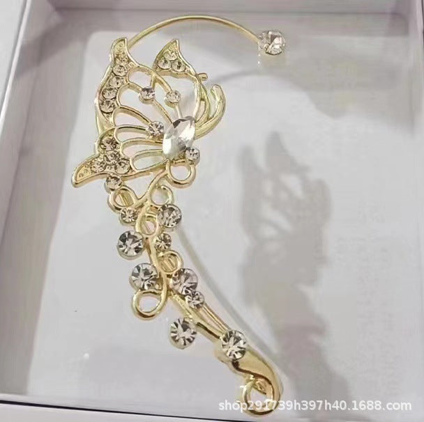 Super fairy Crystal tassel earrings long non-pierced high-grade earrings 2024 new popular niche earrings earrings earrings