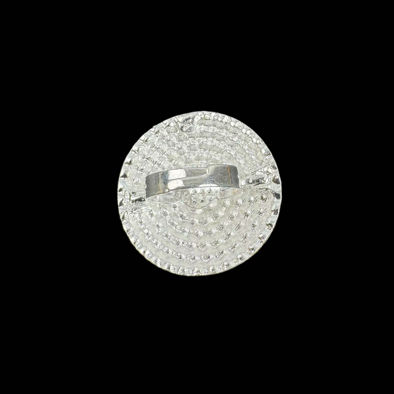 Cross-border explosions AB color geometric round ring high-end feeling full of diamond fashion living ring niche all-match accessories women