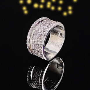 Luxury multi-row 3A zircon micro-inlaid full diamond ring eternal ring jewelry phantom r4575
