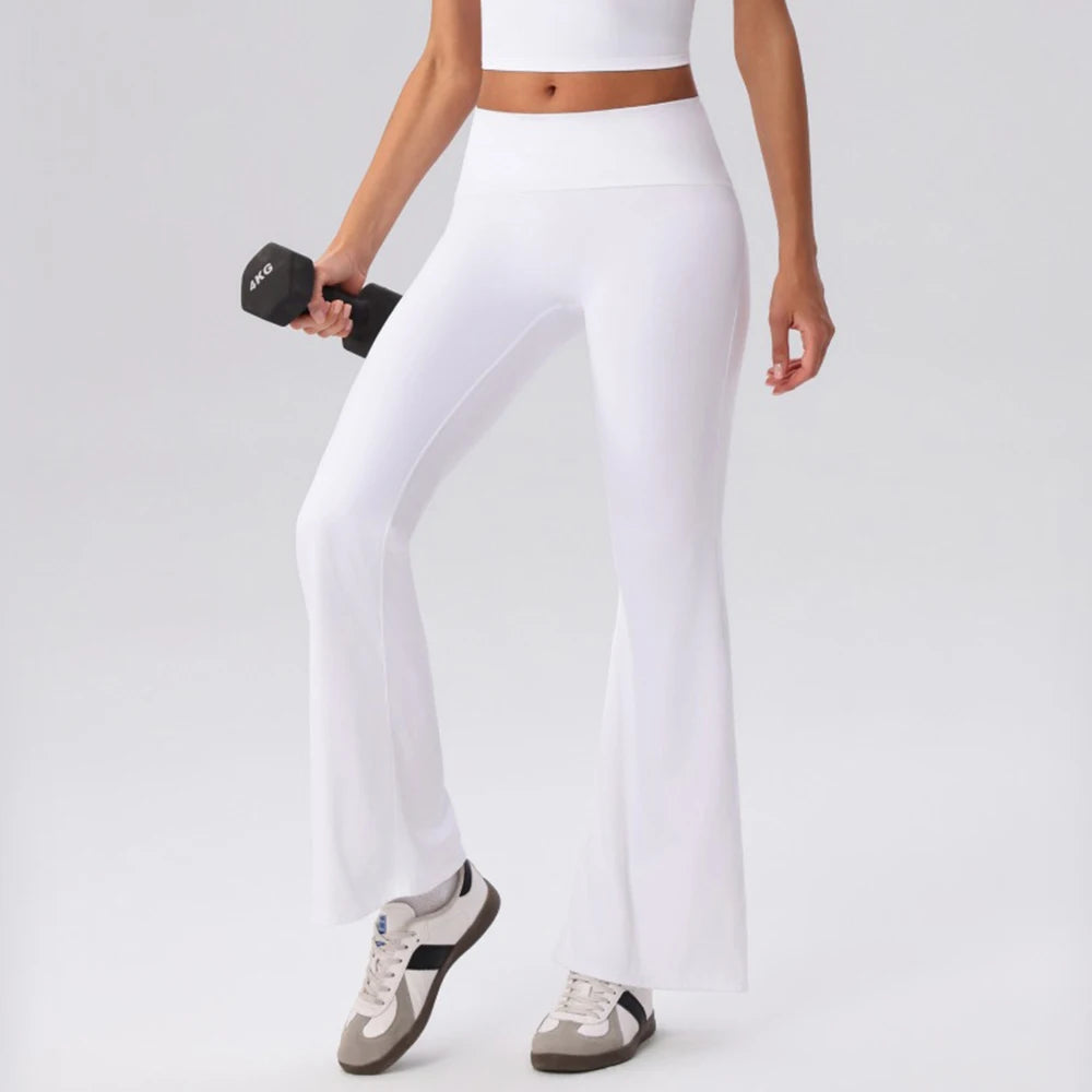 Women Sports Flared Pants Workout Bell Bottom Trousers Gym Fitness Leggings Female High Waist Yoga Flared Trousers Gym Clothes