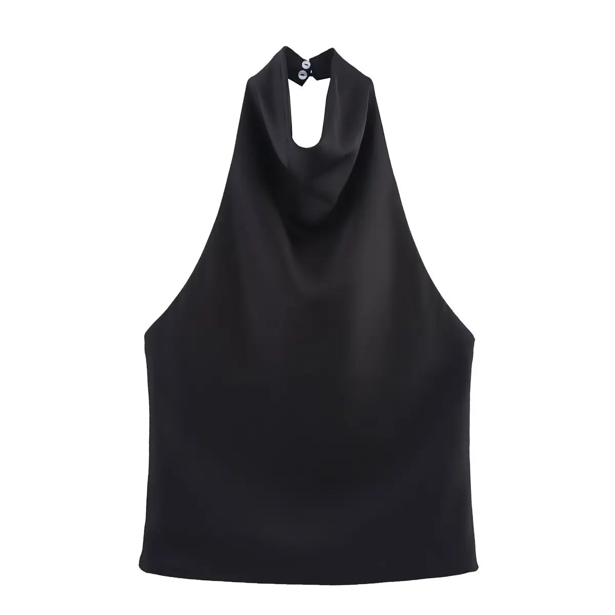 HH Spring Elegant Women Satin Halter Tops 2026 Summer Backless Off Shoulder Corset Vest Female Fashion Slim Crop Tank Top