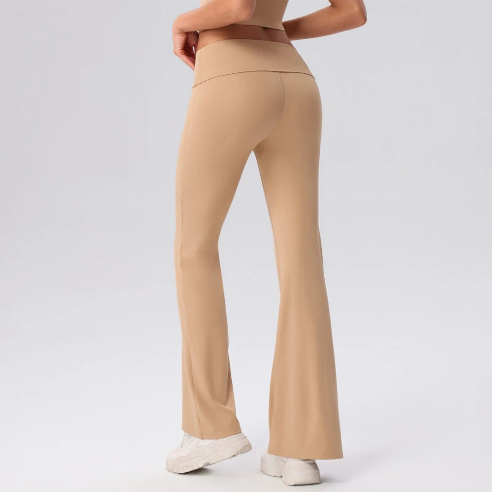 Women Sports Flared Pants Workout Bell Bottom Trousers Gym Fitness Leggings Female High Waist Yoga Flared Trousers Gym Clothes