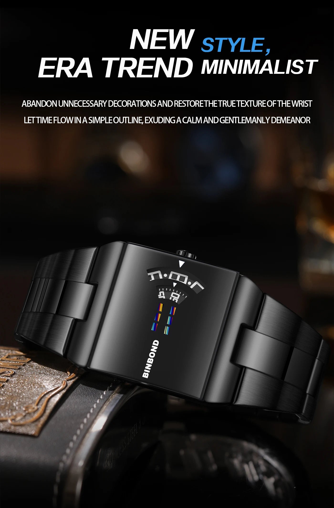 BINBOND Original Design Waterproof Men's Watch Accurate Quartz Watches For Men Luxury Sturdy Sport Wristwatches Casual Reloj
