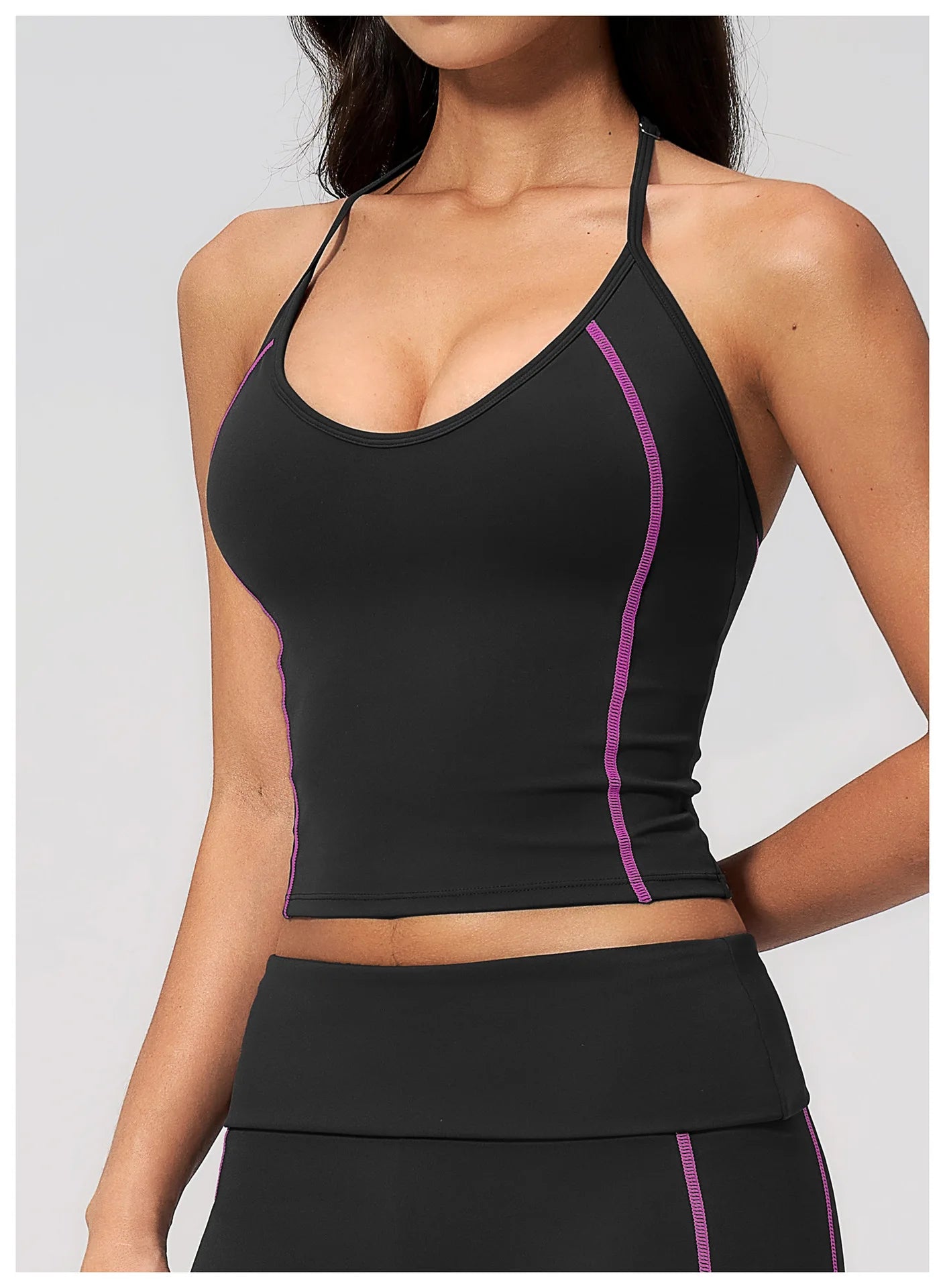 Women's Gym Outfit Women's Underwear Halter Neck Tank Top Sportswear Woman Gym Summer Women's Workout Clothes Sporty Woman Tops
