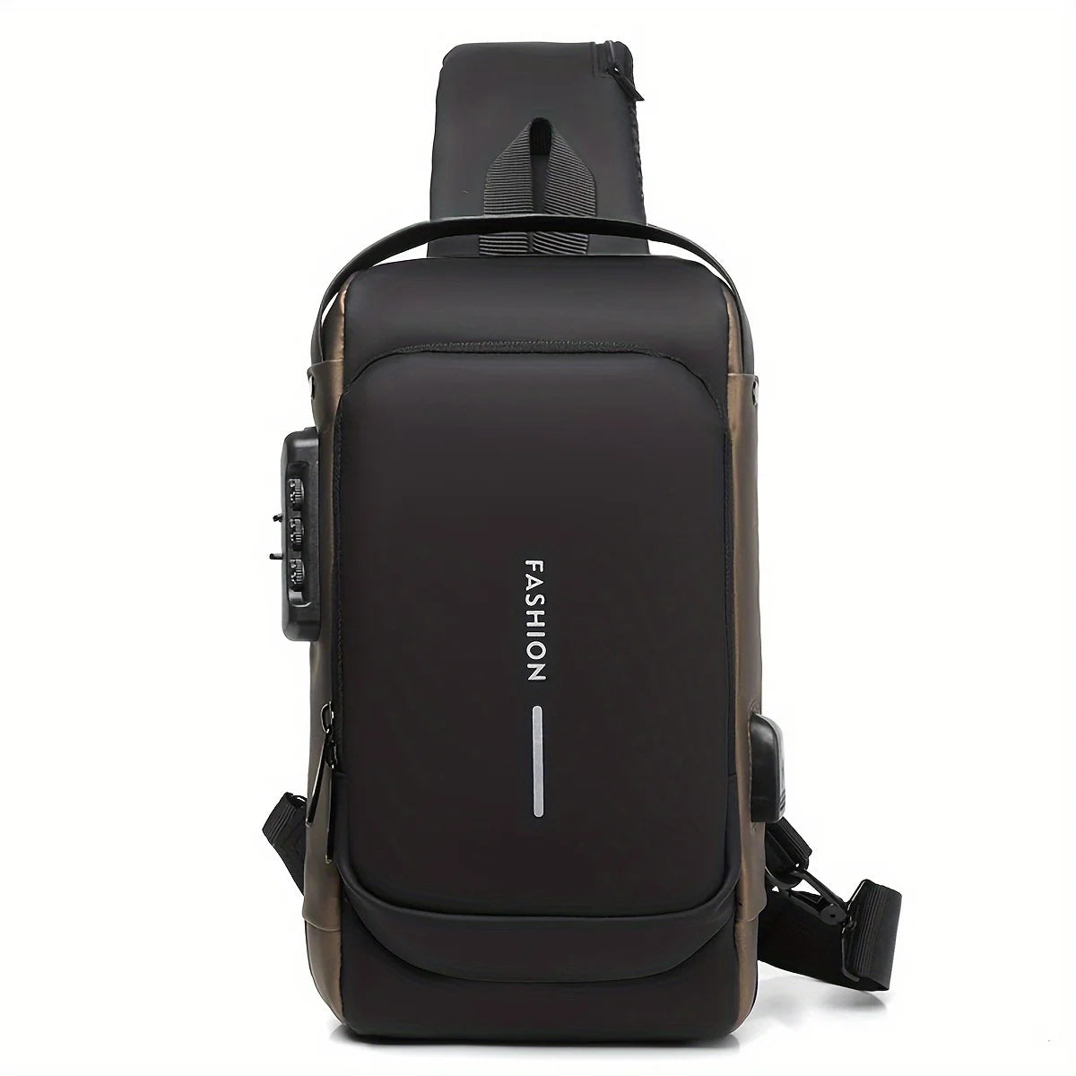 Men's Anti-Theft Password Lock Chest Bag Durable Fabric Adjustable Shoulder Strap Fashion Motorcycle Leisure Sport Crossbody Bag