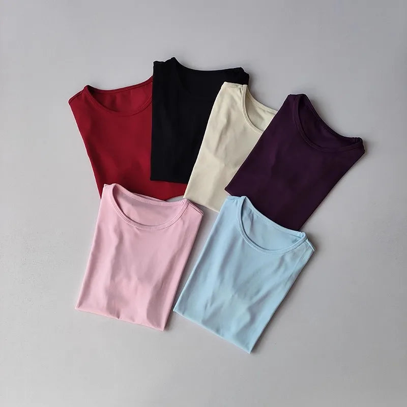 Women's Outdoor Sports Shirt Yoga Wear Fitness T-Shirt Quick Dry Running T-Shirt Workout Top Female Sportswear Exercise Clothing
