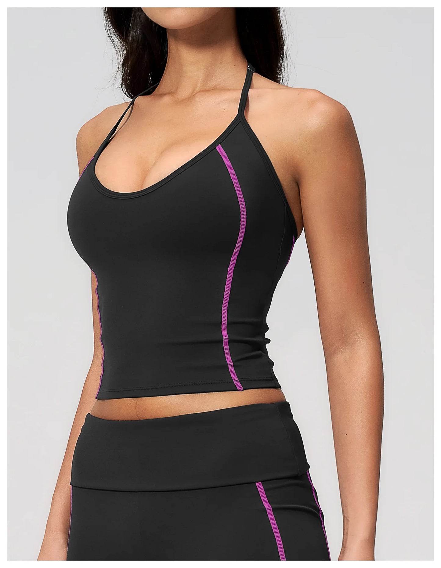 Women's Gym Outfit Women's Underwear Halter Neck Tank Top Sportswear Woman Gym Summer Women's Workout Clothes Sporty Woman Tops