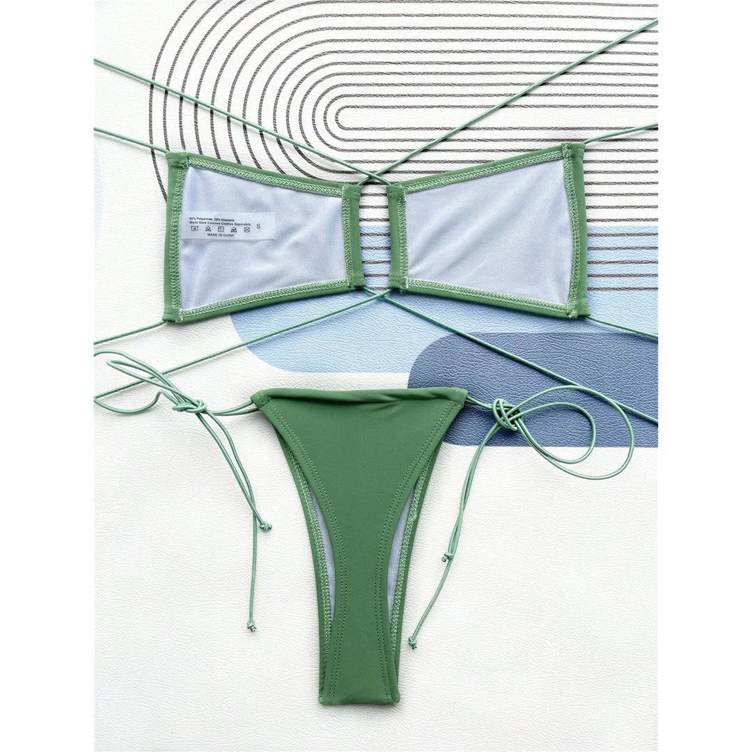 Sexy Halter Extreme Mini Micro Thong Bikini Women Swimwear Female Swimsuit Two-Pieces Bikini Set Bather Bathing Suit Swim K4595