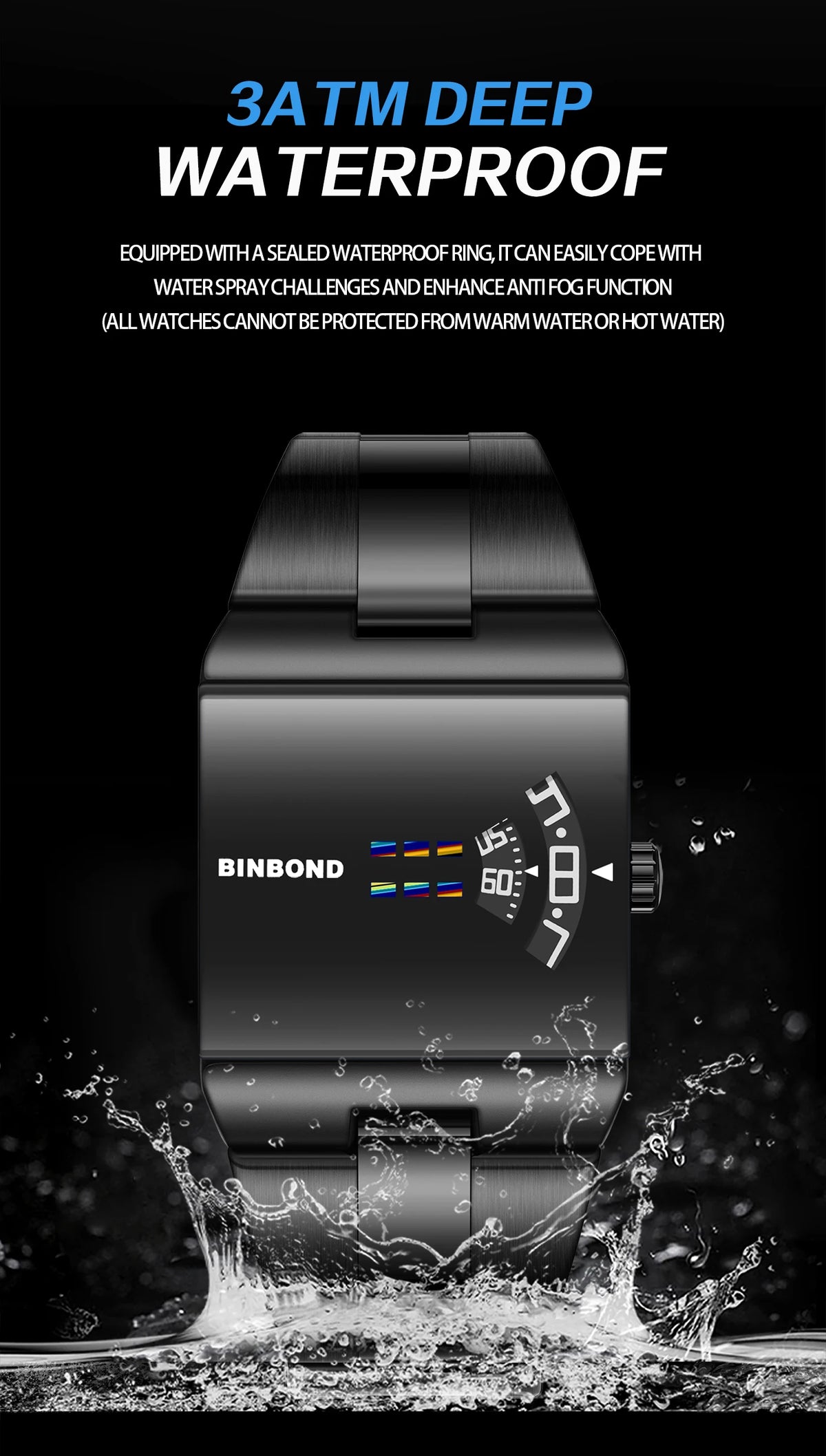 BINBOND Original Design Waterproof Men's Watch Accurate Quartz Watches For Men Luxury Sturdy Sport Wristwatches Casual Reloj