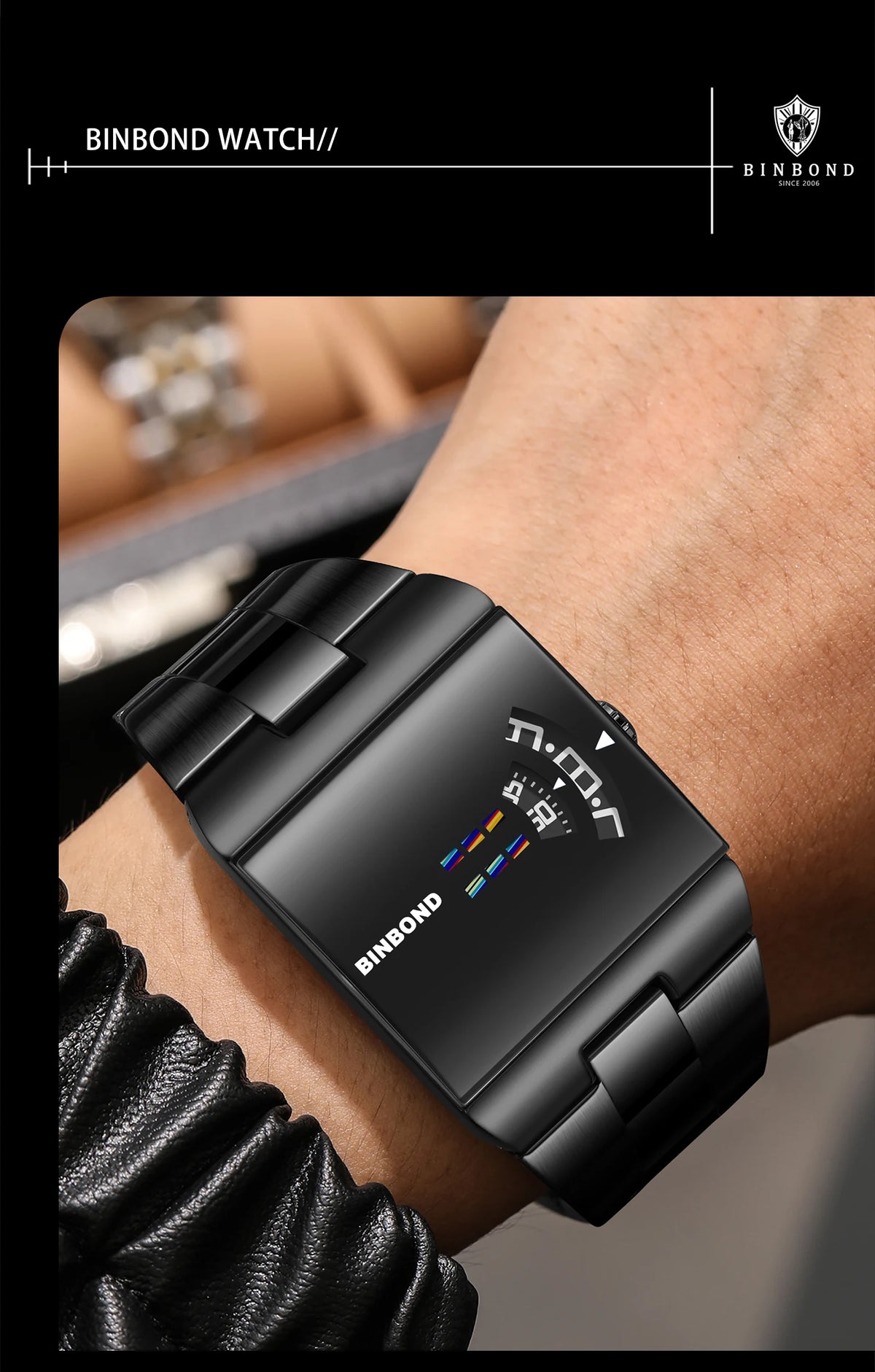 BINBOND Original Design Waterproof Men's Watch Accurate Quartz Watches For Men Luxury Sturdy Sport Wristwatches Casual Reloj