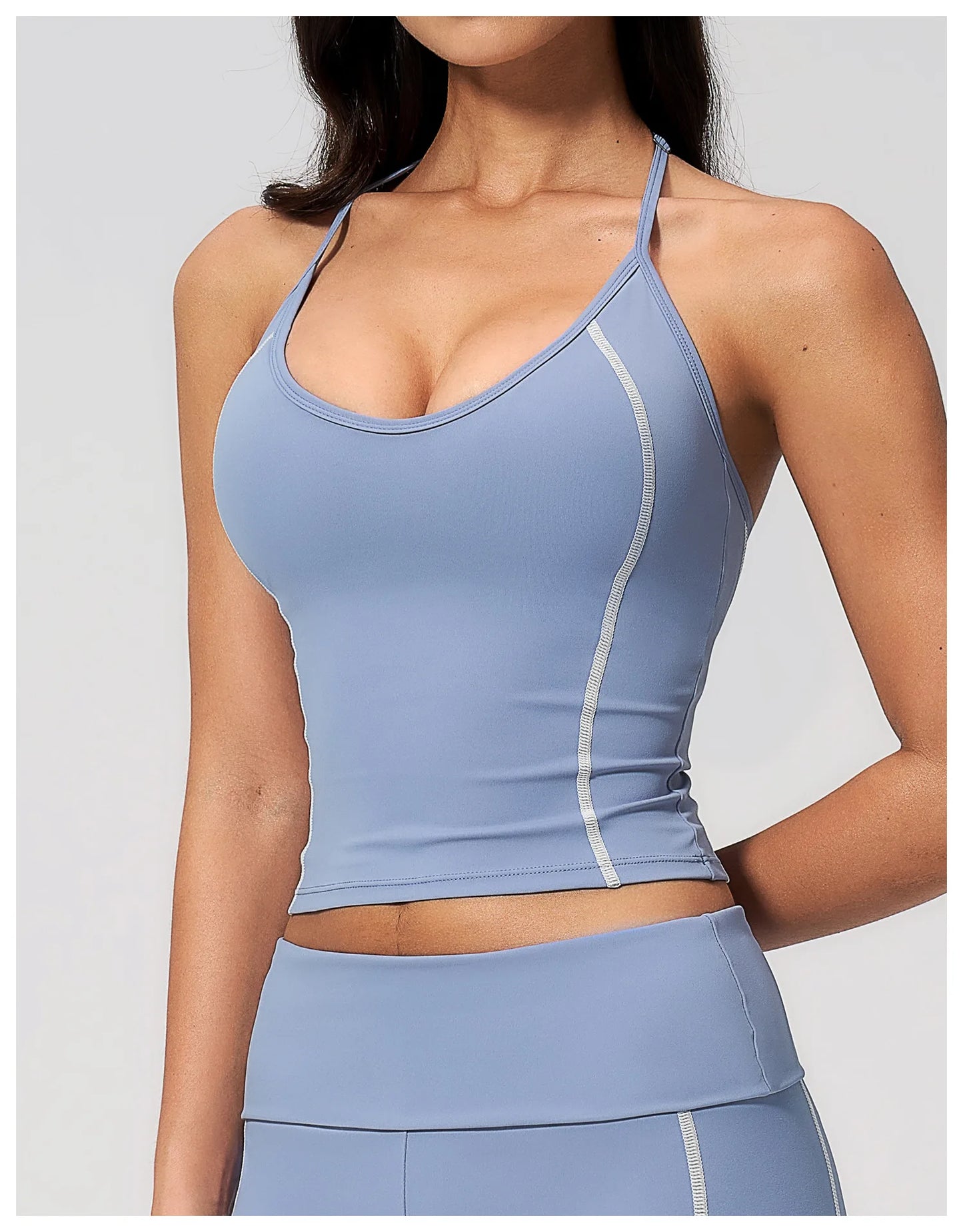 Women's Gym Outfit Women's Underwear Halter Neck Tank Top Sportswear Woman Gym Summer Women's Workout Clothes Sporty Woman Tops