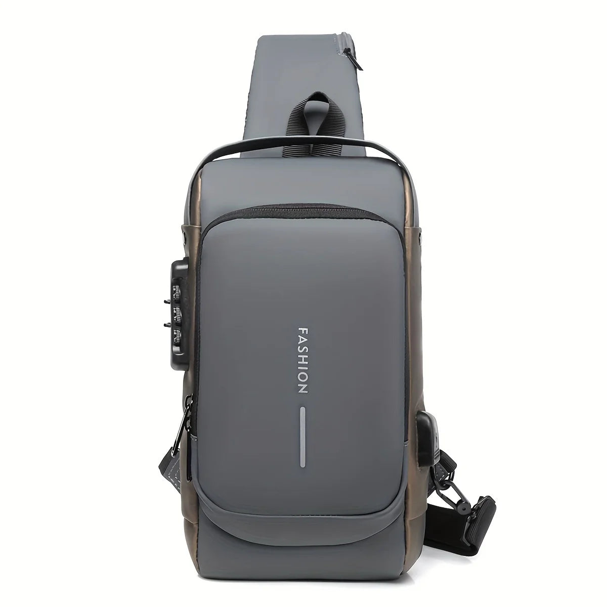 Men's Anti-Theft Password Lock Chest Bag Durable Fabric Adjustable Shoulder Strap Fashion Motorcycle Leisure Sport Crossbody Bag