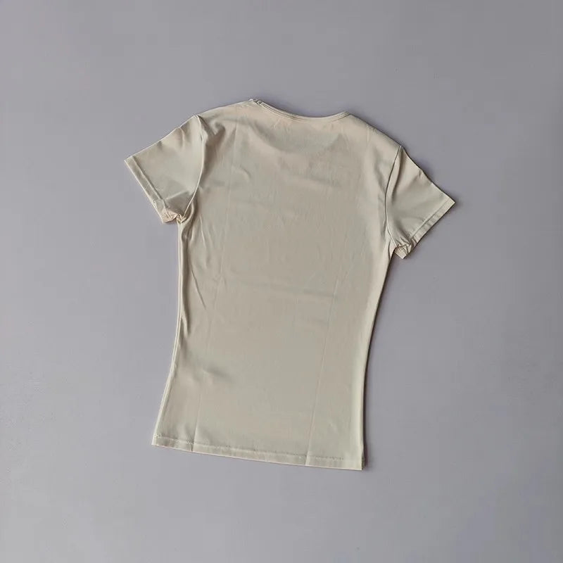 Women's Outdoor Sports Shirt Yoga Wear Fitness T-Shirt Quick Dry Running T-Shirt Workout Top Female Sportswear Exercise Clothing