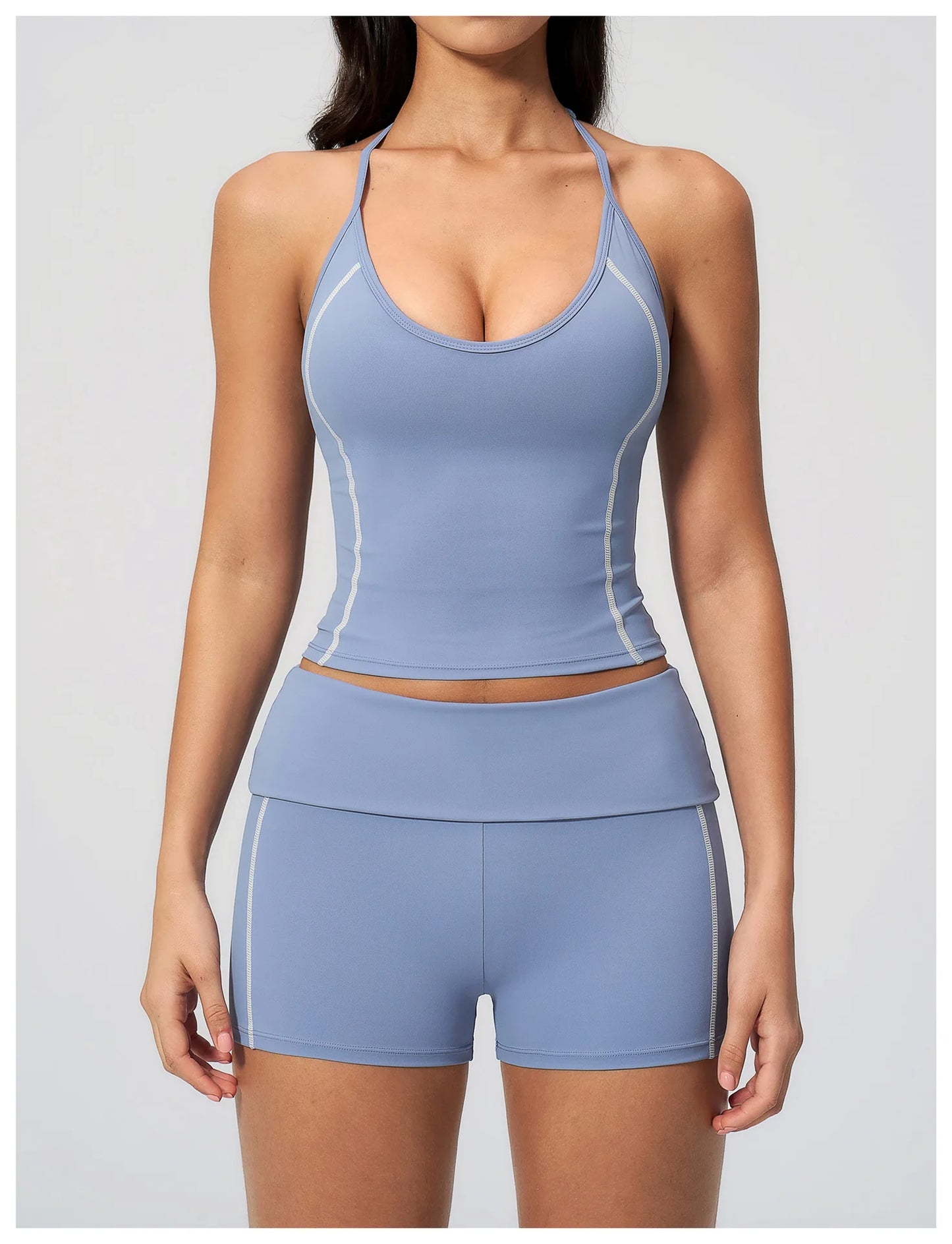 Women's Gym Outfit Women's Underwear Halter Neck Tank Top Sportswear Woman Gym Summer Women's Workout Clothes Sporty Woman Tops