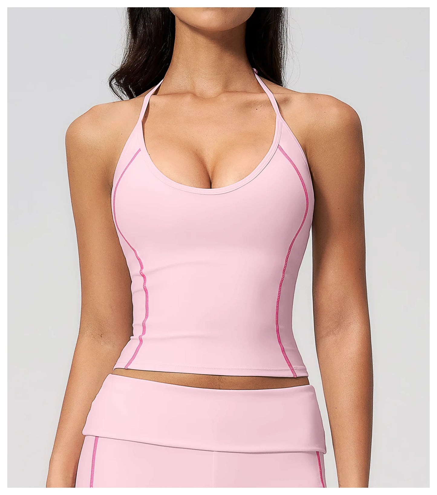Women's Gym Outfit Women's Underwear Halter Neck Tank Top Sportswear Woman Gym Summer Women's Workout Clothes Sporty Woman Tops