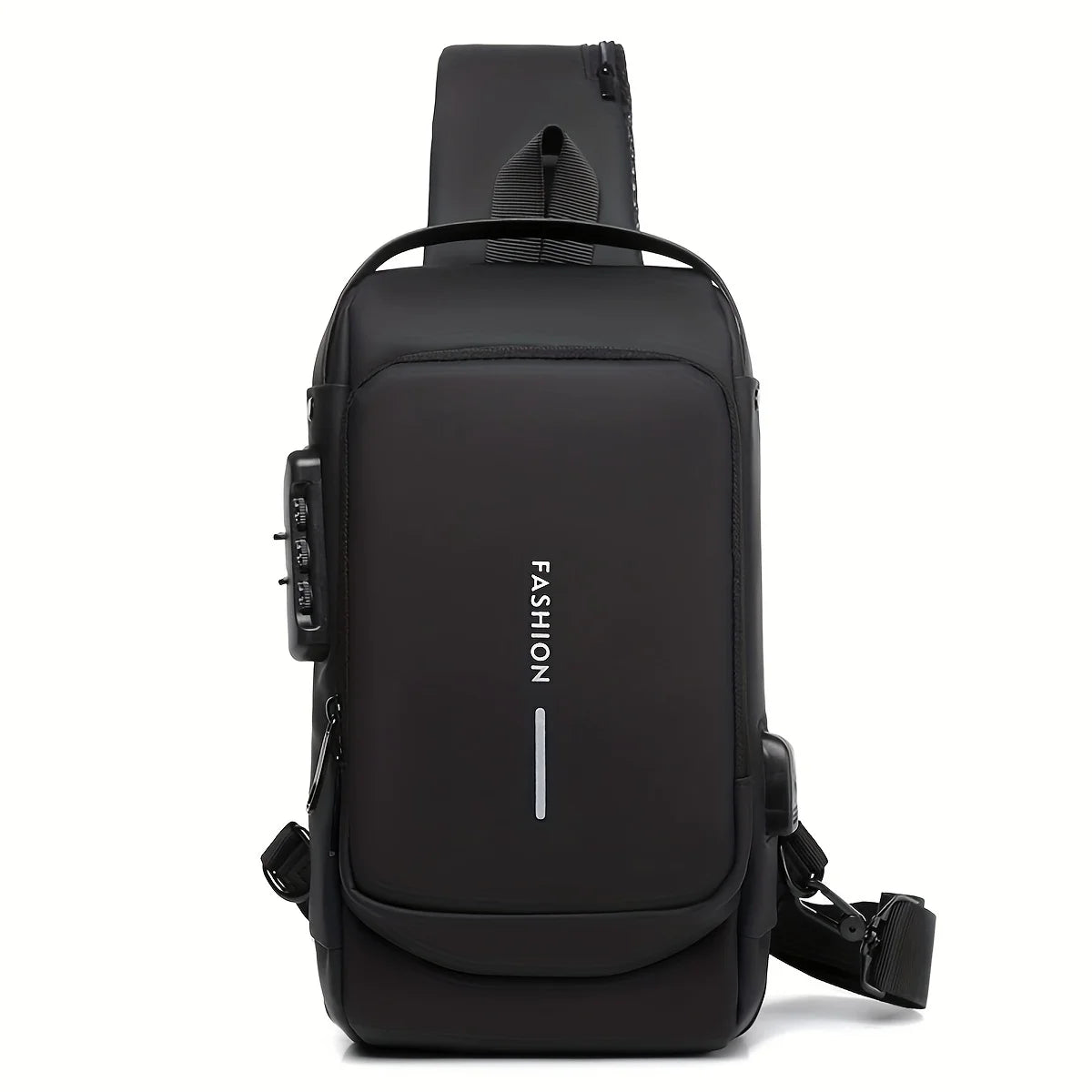 Men's Anti-Theft Password Lock Chest Bag Durable Fabric Adjustable Shoulder Strap Fashion Motorcycle Leisure Sport Crossbody Bag