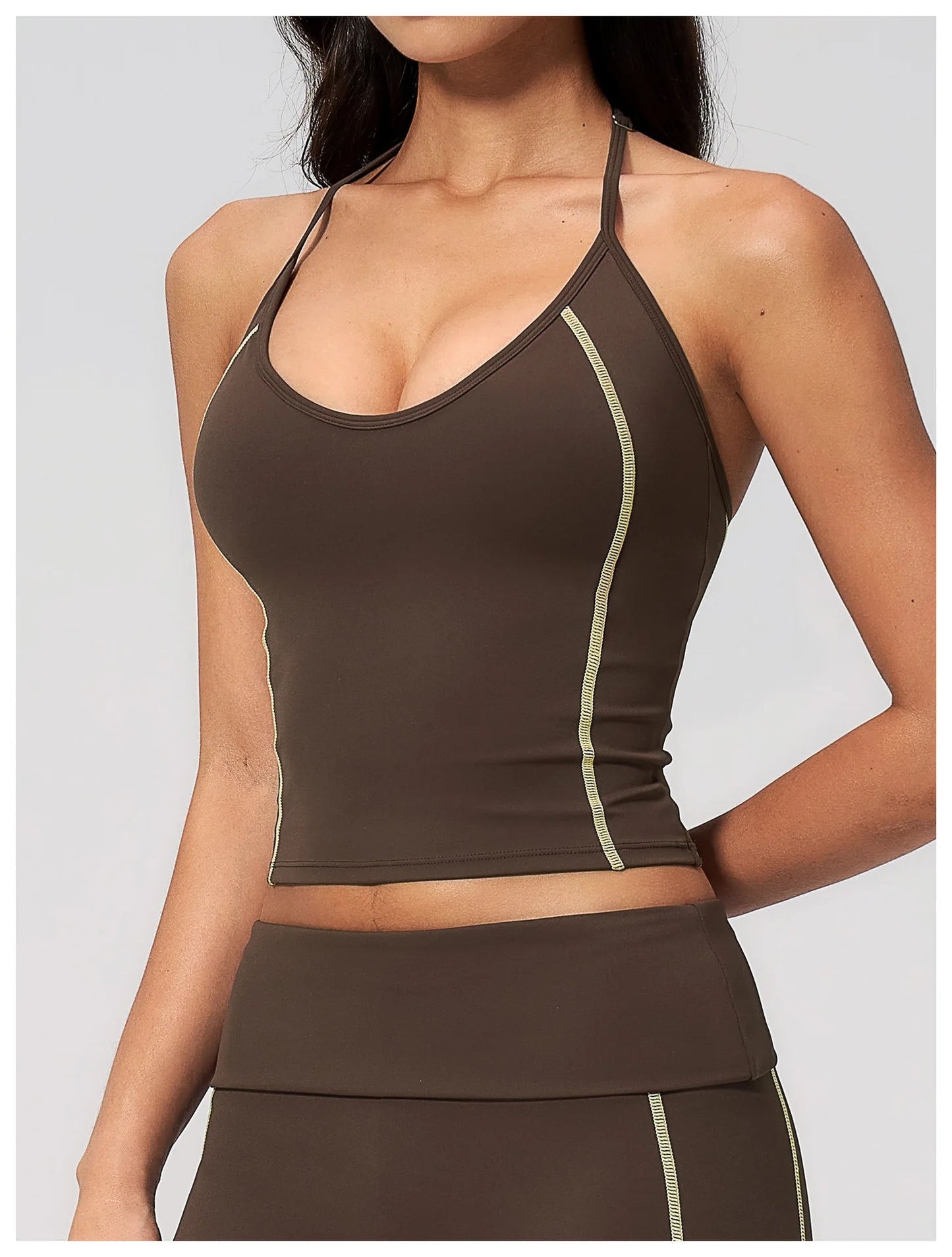 Women's Gym Outfit Women's Underwear Halter Neck Tank Top Sportswear Woman Gym Summer Women's Workout Clothes Sporty Woman Tops