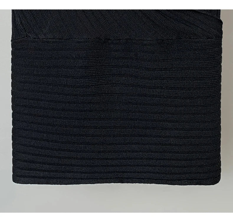 Sexy Deep V-Neck Knitted Crop Top Slim Fit Sleeveless Short Vest Summer New Style Zilihua Commute Style Pure Color Base Shirt