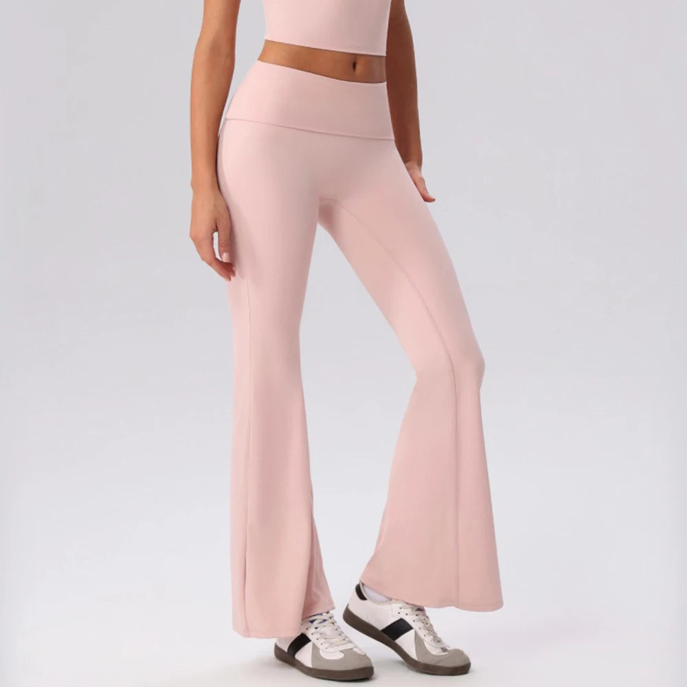 Women Sports Flared Pants Workout Bell Bottom Trousers Gym Fitness Leggings Female High Waist Yoga Flared Trousers Gym Clothes
