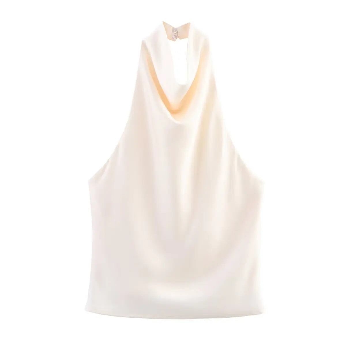 HH Spring Elegant Women Satin Halter Tops 2026 Summer Backless Off Shoulder Corset Vest Female Fashion Slim Crop Tank Top